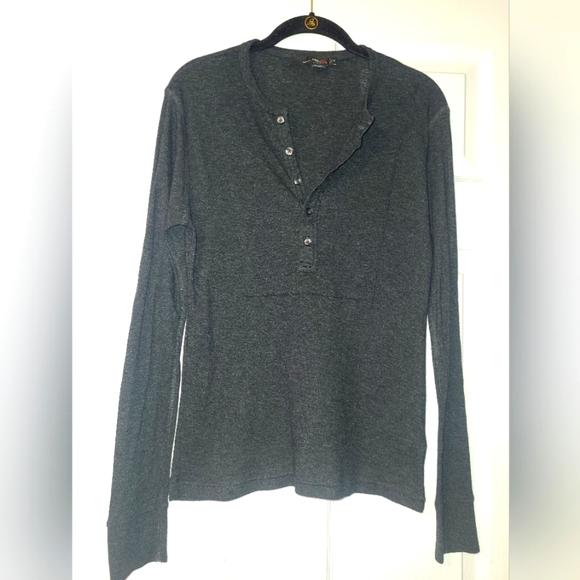 RLX Ralph Lauren Women's Henley Shirt Size Medium Wool Blend Y2K Stretchy Soft - Picture 1 of 8